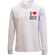 Дитячий лонгслів поло I love house music