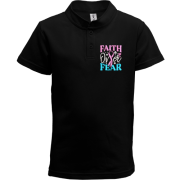 Дитяча футболка поло з написом Faith over Fear (Вишивка)