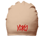 Хлопковая шапка XO-XO с сердечками (Вышивка)