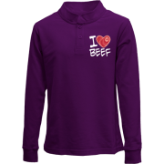 Детский лонгслив поло "I love Beef"