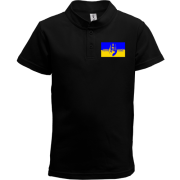 Детская футболка поло Слава Украине (с силуэтом казака)