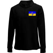 Детский лонгслив поло Слава Украине (с силуэтом казака)