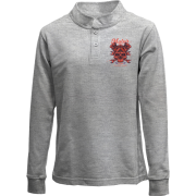 Детский лонгслив поло Motor Red Skull