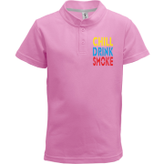 Детская футболка поло Chill, Drink, Smoke