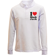 Детский лонгслив поло I love Black Jack
