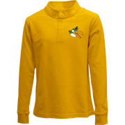 Детский лонгслив поло Green bird