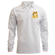 Лонгслив поло с мэмом wow doge