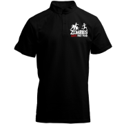 Футболка с воротником стойкой Zombies hate fast food