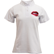 Футболка з коміром стійкою Красиві жіночі губи