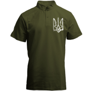 Футболка з коміром стійкою з тризубом зі штрихами