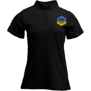 Футболка з коміром стійкою Соняшник Peace Ukraine (Вишивка)