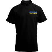 Футболка с воротником стойкой Ukraine (желто-синяя надпись)