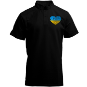 Футболка с воротником стойкой Украина (надпись в виде сердца)