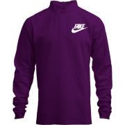 Лонгслив поло со стойкой с надписью "Fake" в стиле Nike