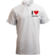 Футболка з коміром стійкою I love Georgia