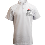 Футболка з коміром стійкою Keep calm and drive a Mitsubishi