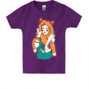 Детская футболка с девушкой лисичкой