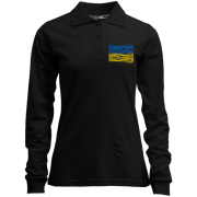 Лонгслив поло "Флаг Украины в виде волн"