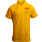 Футболка з коміром стійкою "Займайтесь коханням а не війною"