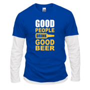 Комбинированный лонгслив Good People Drink Good Beer