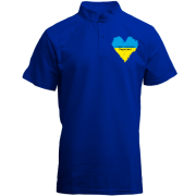 Футболка з коміром стійкою з Днем захисника України (серце)