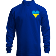Лонгслив поло со стойкой с Днем защитника Украины (сердце)