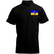 Футболка з коміром стійкою Слава Україні (з силуетом козака)