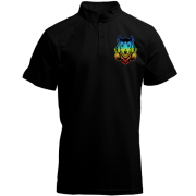 Футболка з коміром стійкою Rainbow Wolf