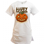 Подовжена футболка з написом Happy Halloween