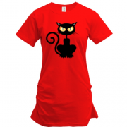 Подовжена футболка для Хеллоуїна з чорним котом