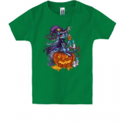 Детская футболка единорог празднует Хэллоуин
