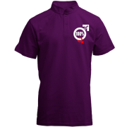 Футболка з коміром стійкою з написом 100% мужик