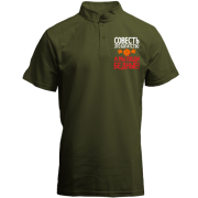 Футболка з коміром стійкою з написом Совість це багатство, а ми люди бідні