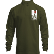 Лонгслив поло со стойкой с надписью DJ got us fallin in love
