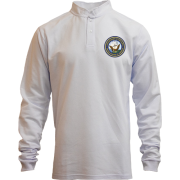 Лонгслив поло со стойкой NAVY (logo big)