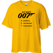 Футболка Oversize Агент 007 - 0 мотивації, 0 роботи, 7 перекурів