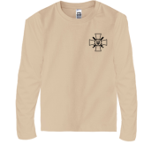 Дитяча футболка з довгим рукавом з емблемою Сухопутних військ України