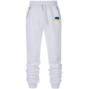 Штани з футера без начісу "I love Ukraine" на серці (міні)