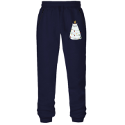 Штани з футера без начісу з котом ялинкою