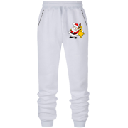 Штани з футера без начісу Санта з оленем