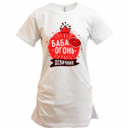 Подовжена футболка для дівич-вечора Баба вогонь
