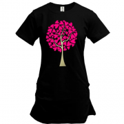 Подовжена футболка Дерево з сердечками