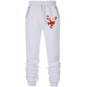 Штаны из футера без начеса Дед Мороз с подарком