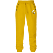 Штани з футера без начісу з бавовною (міні на грудях) (Вишивка)