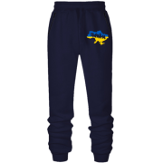 Штани з футера без начісу з написом Україна (мапа)