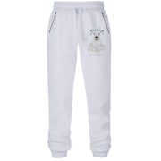 Штани з футера без начісу ведмідь-хіпстера We can do it