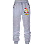 Штани з футера без начісу з новорічним міньоном "Папа"