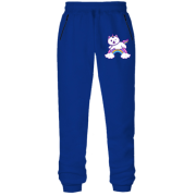 Штаны из футера без начеса "Котик на радуге"