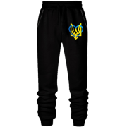Штаны из футера без начеса герб Украины с сердцем