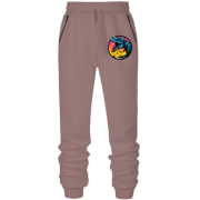 Штаны из футера без начеса с динозавром (Be wild)